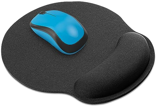 Tappetino per mouse Mata1 (nero), supporto per il polso ergonomico con imbottitura morbida, tappetino per mouse adatto ai viaggi con morbido cuscino in memory foam in gel
