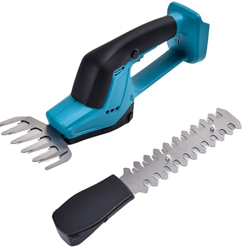 Tagliasiepi a Batteria per Makita,2 in 1 Forbici per erba e Arbusti a Batteria da 18 V, Larghezza di Taglio 100mm,per la coltivazione di arbusti, giardino, erba o prato(senza batteria né caricatore)
