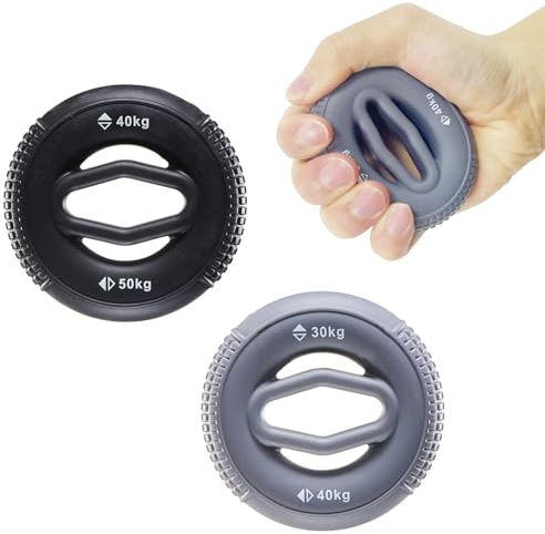 Sugeru Handtrainer & Griffkraft Trainer-2pcs,Widerstand 30-50kg Unterarmtrainer Fingertrainer Silikonringe,Fitnessgeräte für Zuhause,Sportler,Wiederherstellung der Hand,Muskeltraining,Sport,Fitness