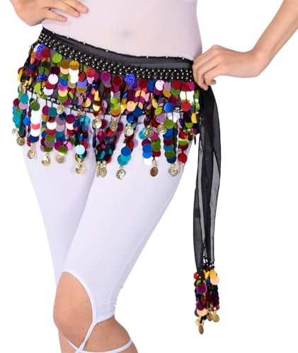 Bauchtanz Rock Hüfttuch, Pailletten Tassel Rock Tanz Hip Belt Dance Hula Hip Schal Karneval Kostüm Outfit Bauchtanz Hüfttuch Gürtel Für Orientalische,Zumba,Yoga-Klasse Latin Ball Show