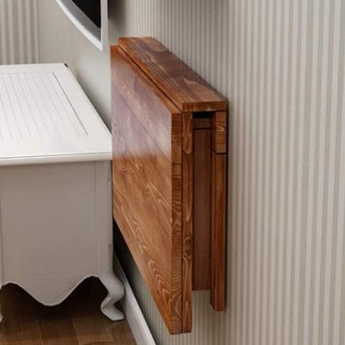 OAkita Wandklapptisch, Massivholz-Wandtisch, Esstisch, Computertisch, Arbeitszimmer, Schreibtisch, Wandtische, 70 x 40 cm (80 x 40 cm)