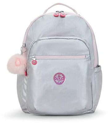 Kipling Damen Seoul Rucksack, Ice Silver Met, 12.75''L x 17.25''H x 9''D