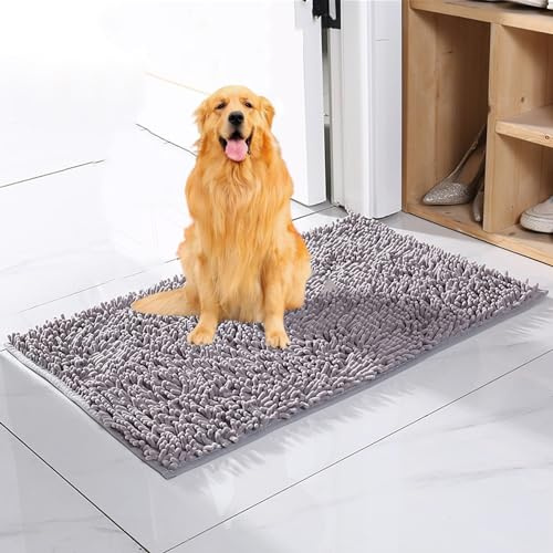 RQSMYLR Cleany Matte Hunde, Ultra-Absorbant Schmutzfangmatte, Hundeteppich Sauberlaufmatte Super Absorbierende Bodenmatte für schlammige, nasse Pfoten und Schuhe