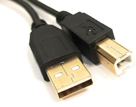 Mr. Gadget's Solutions Gold Plated connectors printer cable Black 3 Meter for DJ Midi Controllers, keyboards, samplers, effect pads, Synthesizers, Pioneer, Native Instruments