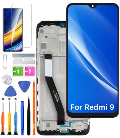 HLYGZX Pantalla original de repuesto para pantalla LCD Xiaomi Redmi 9, M2004J19G M2004J19C, kit de piezas de reparación (negro con marco, no sin Redmi 9A/9C)