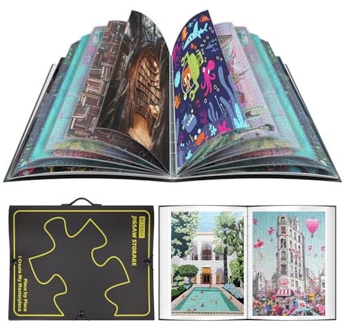 Metionga Puzzle Aufbewahrung, Puzzle Organizer mit 25 Taschen, Puzzlemappe 1000 Teile Großer Kapazität, Staubdichtes und Schützendes Puzzle Zubehör für Rätselfreunde