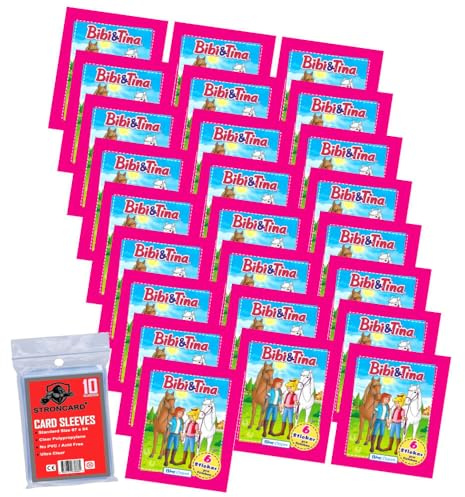 Bundle mit Blue Ocean Bibi & Tina Sticker Serie 2 - Pferdesticker Sammelsticker (2024) - Exklusive STRONCARD Hüllen - Auswahl (25 Tüten)