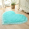 champracer Teppich Flauschig Herzform Teppich 40/50cm Kunstfell Schlafzimmer Teppich Wohnzimmer Teppich Warm Teppich Weich Moderner Stil Dekofell Sofa (Hellblau,50 * 65cm)