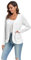 TownCat Strickjacke Damen Dünne Casual Langarm Elegant Cardigan Mit Taschen Leicht Gemütlich Offene Vorderseite Ärmel Draussen Atmungsaktiv Jacken Weiß XL