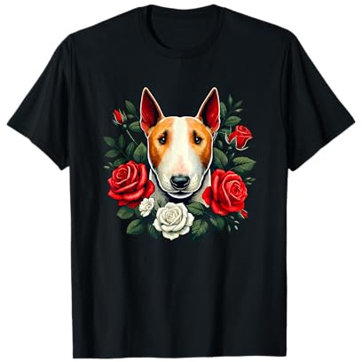 Roses Flowers Bull Terrier Mini Bull T-Shirt