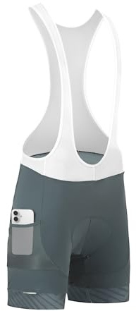 Santic Salopette Ciclismo Uomo Pantaloncini da Bici Imbottiti Marrone EU Grigio 3XL