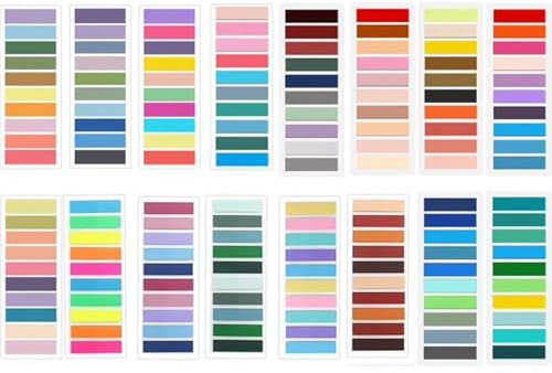 YOUYAYA 3200 Stück Haftstreifen, 16 Set Kleine Selbstklebende Haftnotizen, Transparent Sticky Notes, Klebezettel Notizzettel Sticky Tabs for Books und Index Annotating Tabs (3200)