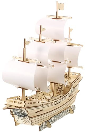 ifundom 1 Set 3d Sailing Jigsaw Puzzle Puzzles Matchstick Model Kits Sailboat Model Kits to Build Ships Yacht Jigsaw Yachts Sailboat Decor Wood