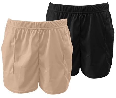 Pantaloncini estivi da donna, 2 pezzi, sportivi, corti, da corsa, traspiranti, per corsa, palestra, bermuda corti, lunghezza al ginocchio, a vita alta, casual, Verde menta, L