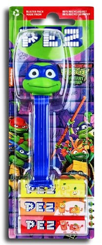 PEZ Spender Turtles mit 2 Päckchen fruchtig süßen Bonbons 17g Leonardo