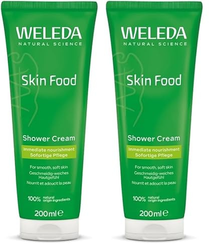WELEDA Bio Skin Food Shower Cream – Naturkosmetik Duschgel für Frauen & Männer mit Orange, Lavendel & Benzoe Duft – Natürliche Hautpflege Dusche zur Reinigung von Gesicht & Körper (vegan, 200ml)