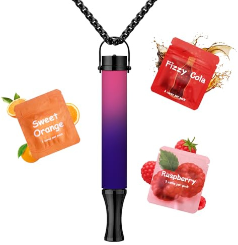 Atemhalskette Farbverläufe, Einstellbare Resistance Atemtrainer mit Wechselbare Geschmack Filter, Modedesign Ideal als für Geschenkanlässe, Tragbar für Alltag und Reisen