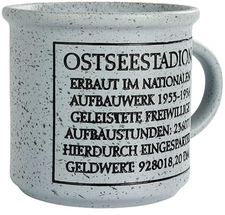 Hansa Rostock FC Tasse Becher Kaffeetasse ** Gedenktafel Ostseestadion **, grau, 0,3 l, Keramik