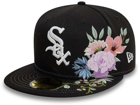 New Era Chicago White Sox MLB 59Fifty Cappellino Chiuso Floreale per Uomini e Donne, nero, 7.25