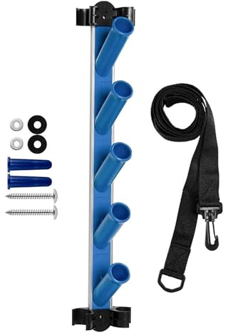 Pool-Werkzeug-Organizer – 60 cm (23,62 Zoll) Schwimmbad-Aufbewahrungsregal | Aluminium-Vakuumschlauch-Aufbewahrung – hält bis zu 5 Reinigungszubehör und 2 Stangen hält Poolbereich ordentlich und