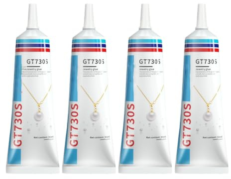 Smyckeslim extra stark transparent 4 stycken 30 ml universallim för | Smyckesstenlim, strasstenar, lim, glaslim, läderlim, porslin, plast, trä, sten, reparation, kvalitet, hallbar, praktisk