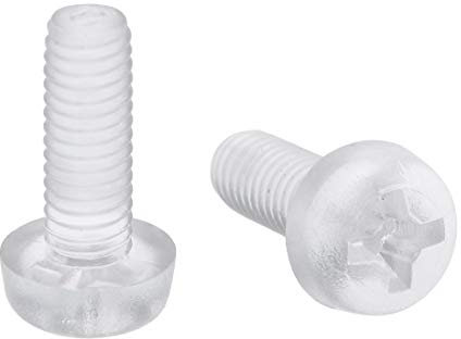 sourcing map M3x8mm Vis Plastique Acrylique Transparent vis Cruciforme vis main 20Pcs