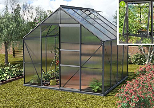 Vitavia Meridian 1 6700 HKP 4 mm, anthrazit Gewächshaus 2 Dachfenster 1 Seitenfenster