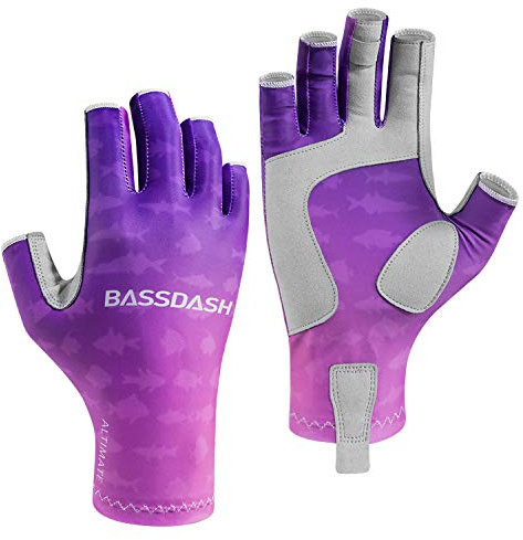 Bassdash ALTIMATE UPF 50+ Damen Angeln Handschuhe UV Sonnenschutz Fingerlos Für Kajak Fahren Paddeln Wandern Radfahren Fahren Training