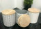 New Set of 4 Large Jumbo Stacking Tea Coffee Mugs Grey Geometric Chrome Holder