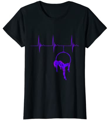 Aerial Hoop Luftakrobat Herzschlag EKG Puls Luftakrobatik T-Shirt