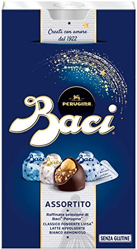 3x Perugina Baci Bijou Assortito Pralinen Schokolade Extra gefüllte dunkle mit Haselnüssen 200g