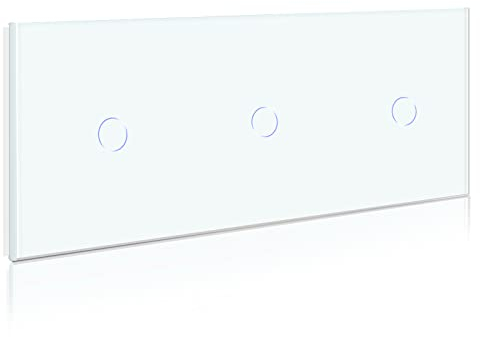 BSEED Touch Lichtschalter 1 Fach 1 Weg mit Touchscreen Funktioniert mit LED Lampe 228mm EU Standard weiß