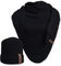 Hilltop 2-teiliges Unisex Winterset, Damen Mütze und Schal, Herren Mütze mit Strickschal, XXL Dreiecksschal mit Strickmütze, Geschenk für Frauen und Männer, Farbe:Black
