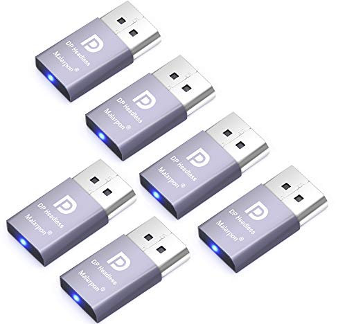 Malarpon DispalyPort Headless Ghost Display Emulator mit blauem Licht für PC 4K DP Dummy Plug (Fit Headless 1080@60Hz-3840x2160@17Hz) 6P