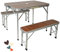 Yizhe Koffertisch mit 2 Sitzbänke Campingmöbe,Tische,Alu Campingtisch Set,Klapptisch mit 2 Alu Stühlen,Campingmöbel Set Campingtisch,Germany Campingtisch Set mit 2 Hocker