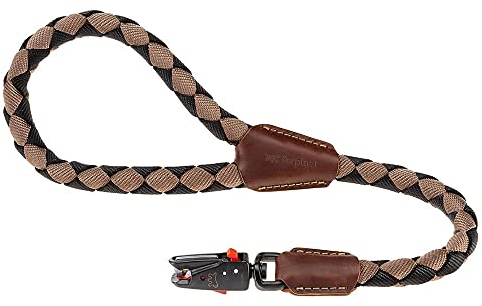 Ferplast Kurzleine für Hunde aus geflochtenem Nylon TWIST MATIC GM18 / 60, mit automatischem Magnetkarabiner