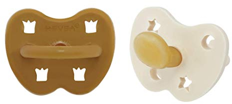 HEVEA Lot de 2 sucettes colorées en caoutchouc naturel avec pigments de couleur naturels, sans BPA et approuvées pour le contact alimentaire (Cottage blue & Gorgeous grey, 3-36 mois, physiologique)