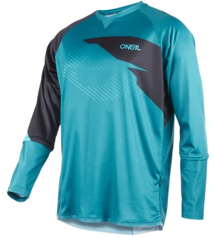 O'NEAL | Mountainbike-Jersey Langarm | MX MTB Motocross Enduro | Schnell trocknendes, atmungsaktives Material, flache Nähte, Mesh-Einsätze | Tobanga Jersey V.22 | Erwachsene | Petrol Blau | Größe XL