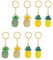 Amosfun 8Pcs Nette Ananas Schlüsselanhänger Strass Obst Form Auto Schlüsselring Handtasche Charme Anhänger für Hawaiian Geburtstag Geschenk Kinder Mädchen Frauen