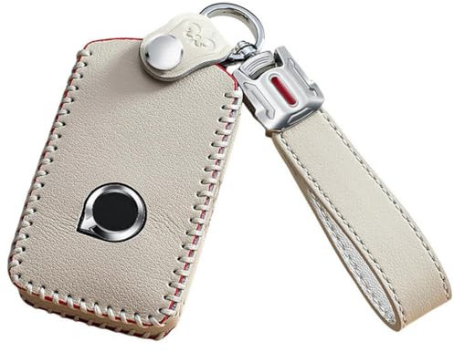 Autoschlüssel Hülle Schlüsselhülle Für Volvo S90 V90 XC90 XC60 XC40 Schutzhülle Autoschlüssel Hülle Cover Schlüsselhülle mit Schlüsselanhänger,nicht-gerade weiss