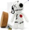 Dakita Voodoo Puppe im Glas (10 cm, handgemacht, weiß) – Inkl. Nadeln – Lustiges Geschenk für Kollegen oder Freunde zum Jobwechsel, zur Hochzeit oder zum Studium