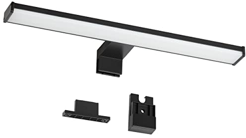 Oktaplex lighting LED Spiegelleuchte schwarz 40cm 3in1 Montage 3000K Warmweiß 8W 570lm Badezimmer Spiegellampe