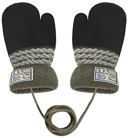AfinderDE Kleinkind Baby Fäustel Handschuhe Handschuhe für 1-4 Jahren Fäustlinge Handschuhe Doppel Strickhandschuhe verdicken Fahrradhandschuhe Warme Plüschefutter