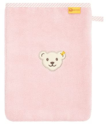Steiff Unisex Kids Mini Basic Waschlappen, Silver PINK, One Size