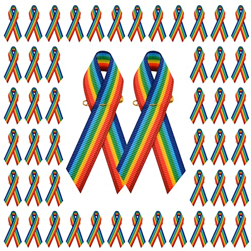WANDIC 100 Stück Regenbogen-Bandnadeln, LGBT-Abzeichen, Frauen, Gay-Pride-Broschen für Kleidung und Taschen