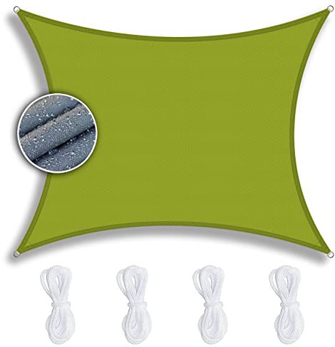 ZQXFZ Voile d Ombrage Rectangulaire 3x4m Vert JaunâTre, Toile d'Ombrage Tissu Imperméable Bloque 90% des UV Indéchirable, Toile d'Ombrage pour Pergola Plein air Terrasse