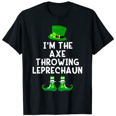 Axe Throwing Leprechaun T-shirt Funny St Patrick's Day Tee T-Shirt
