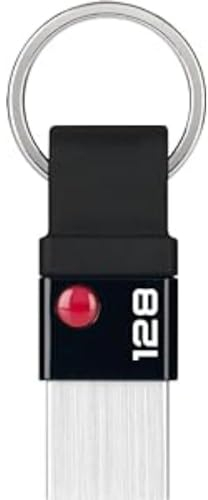 EMTEC - Clé USB 3.2 Nano Ring T100 Capacité 128 Go, 128 GB - Compatibilité Universelle USB 3.0 - ECMMD128GT103 - Design Exclusif avec Anneau Porte Clés - Ultra Fine, Sans Capuchon