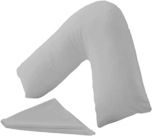 Night Zone V Shaped Polycotton Pillow Case Cover Nursing Pregnancy Maternity Orthopaedic Support PillowCase (Silver)