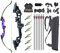 Monleap Archery 51 Takedown Recurve Bogen und Pfeil Set für Erwachsene Rechtshänder Langbogen Kit Metall Riser für Anfänger Schießübungen (lila 50lb)